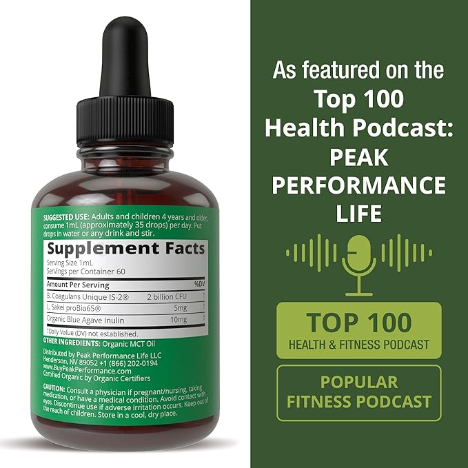 Organic Synbiotic = Prebiotics + Probiotics + Postbiotics 3-in-1 Supplement for Women Men &amp Kids. Pre Pro &amp Post Biotics Liquid Drops for Gut + Microbiome Balance. Made in USA Vegan Zero