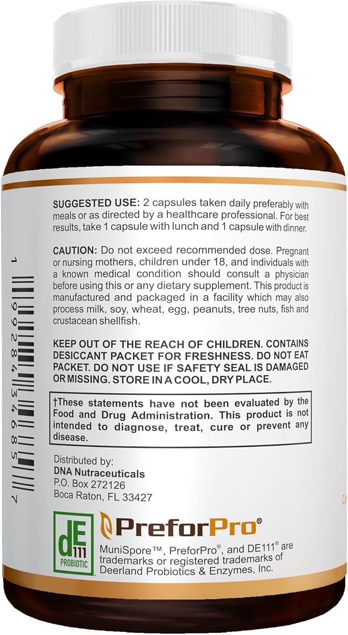 GUT GOLD 5-in-1 Digestive Enzymes Probiotics PreForPro™ Prebiotics Postbiotics Yeast Fermentate &amp Immune Support - For Women's &amp Men's Gut Health - Non-GMO Vegetarian caps. Made in the U