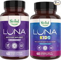 Nested Naturals Sleep Aid Bundle | Luna Adult &amp Luna Kids Sleep Aid with Natural Ingredients (Melatonin Chamomile Valerian) for Deep Sleep and Relaxation (120 Count)