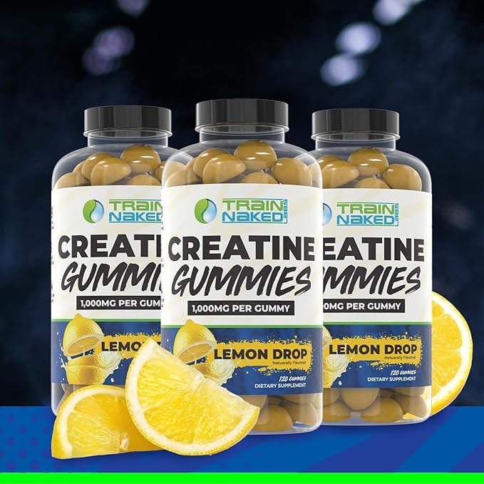 Creatine Gummies | Gummy Creatine Chewables for Men &amp Women | 5g per Serving | Gluten Free &amp Vegan | 120 Gummies 24 Servings (Lemon Drop)