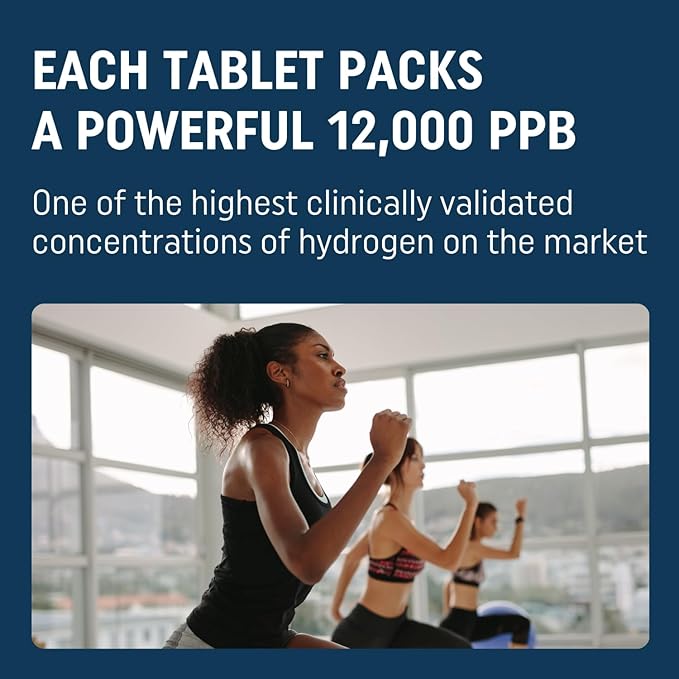 HydroLite Molecular Hydrogen Tablets for Drinking Water with Magnesium | Highest Concentration H2 12000 PPB | Antioxidant Detox | Made in USA 30 Tablets (Unflavored)