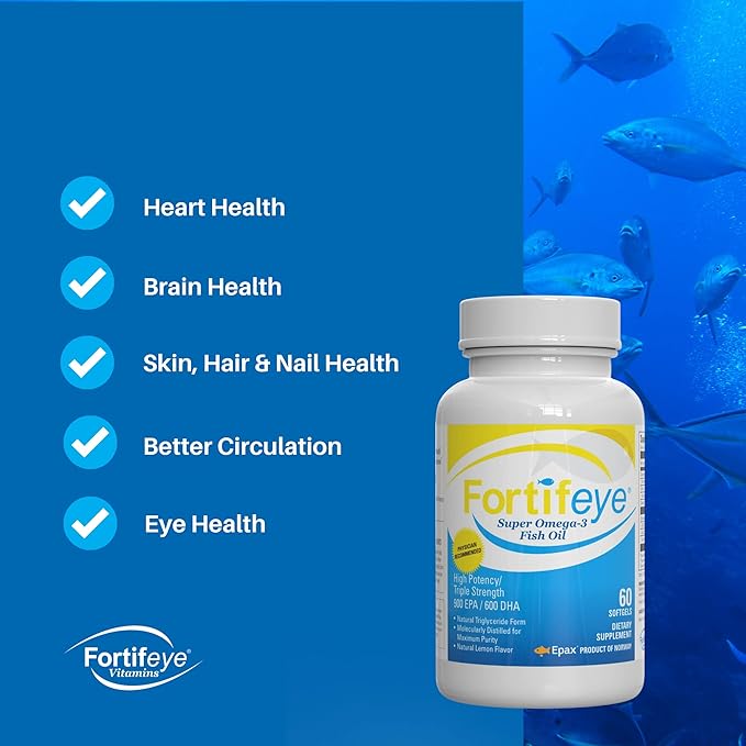 Omega 3 Fish Oil 120Count 1600 mg Made in Norway - High Potency Fish Oil Omega 3 Supplements Triglyceride Form with EPA and DHA Supplements for Women and Men No Fishy After Taste Natural Lemon Flavor