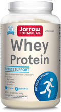 Jarrow Formulas Whey Protein with 18 g of Protein 3.8 g of BCAAs and Glutamine Dietary Supplement for Muscle Function and Recovery Support 32 oz Unflavored Powder Approximately 38 Day Supply