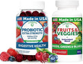 Lunakai USA Made Probiotic Gummies &amp Fruits &amp Veggies Capsules – Digestive &amp Whole-Body Wellness Support – 60 Gummies &amp 180 Veggie Capsules