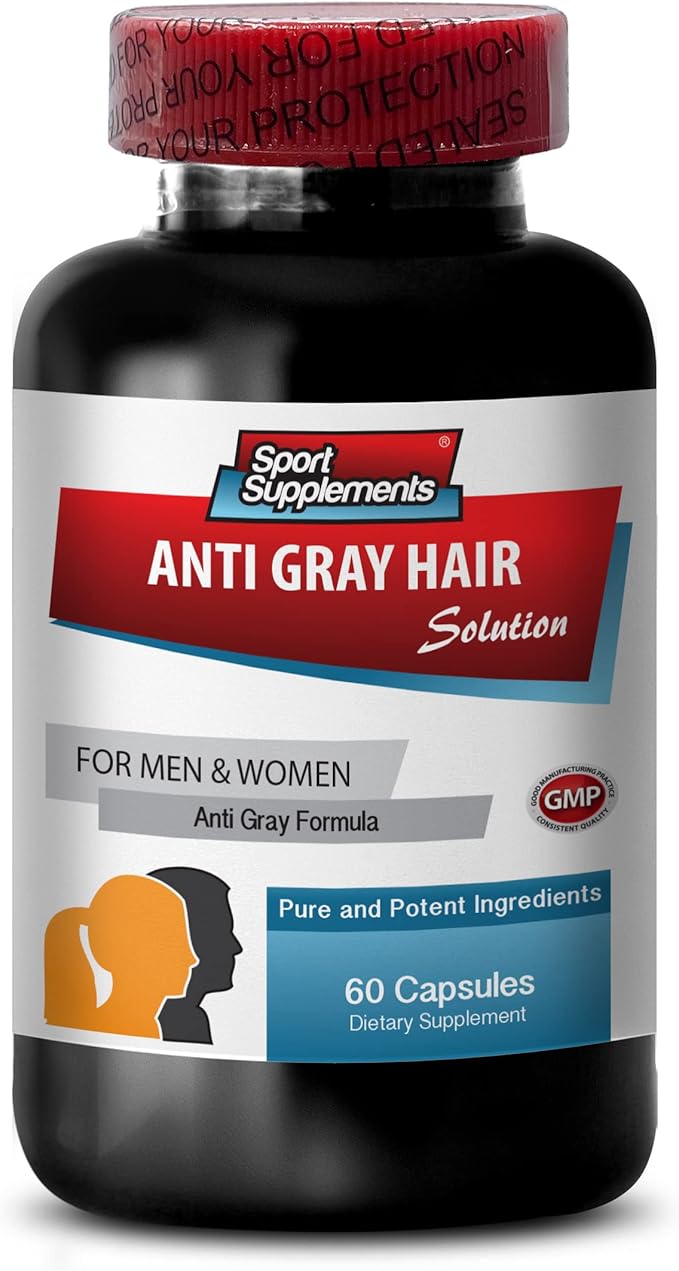 Biotin for hair loss women - ANTI GRAY HAIR NATURAL FORMULA for Men and Women Vitamin b6 supplement and Biotin anti gray hair supplement anti gray hair capsules biotin supplement 1B 60 Capsules