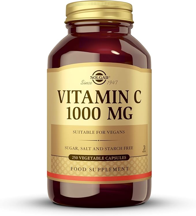 SOLGAR Vitamin B12 1000 mcg 250 Nuggets &amp Vitamin C 1000 mg 250 Vegetable Capsules - Antioxidant &amp Immune Support