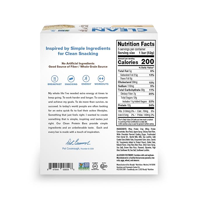 Generic Ready Nutrition Vanilla Swirl Clean Protein Bar (In ABOLABAN Packaging With Sticker) (3 Packs/15 Count)