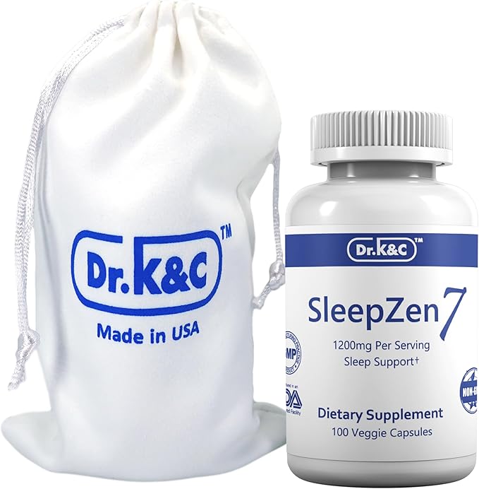 Dr.K&ampC SleepZen7 Sleep Supplement – All Natural Botanical Plant Sourced 1200 mg 300 Veggie Capsules Sleeping Support Organic Tart Cherry Valerian Root Extract No Filler Non GMO 3pk