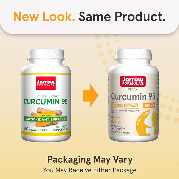 Jarrow Formulas Curcumin 95 500mg - Up to 120 Servings (Veggie Caps) &amp Vitamin D3 125 mcg (5000 IU) - 100 Servings (Softgels)