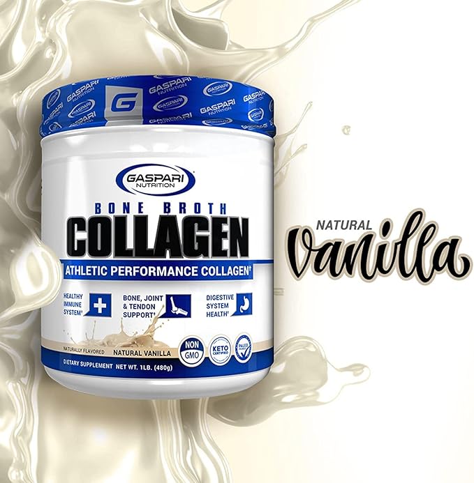 Gaspari Nutrition Bone Broth Athletic Performance Collagen (30 Servings Natural Vanilla)