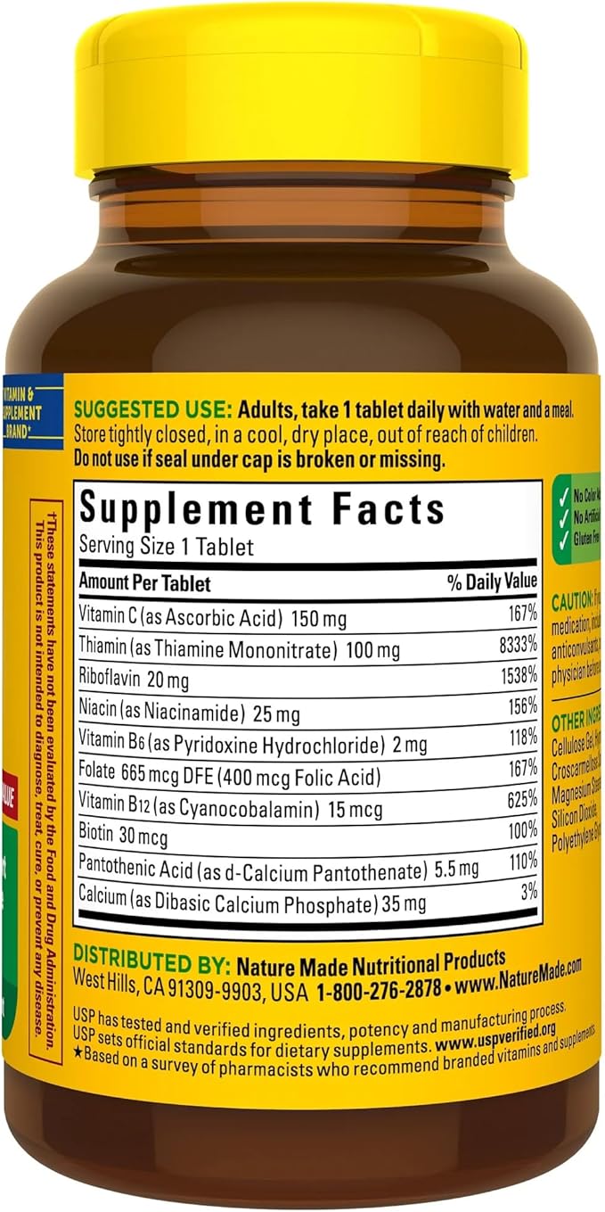 Super B-Complex Vitamins – 160 Tablets – Daily Supplement for Energy &amp Metabolism Support