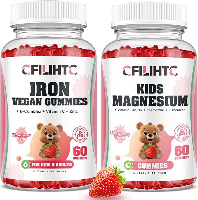 Magnesium Glycinate Gummies for Kids &amp Iron Gummies Supplement for Women Kids