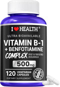 Benfotiamine 600mg Plus 20mg Vitamin B1 and Vitamin B1 500mg with Benfotiamine 20mg120 Capsules