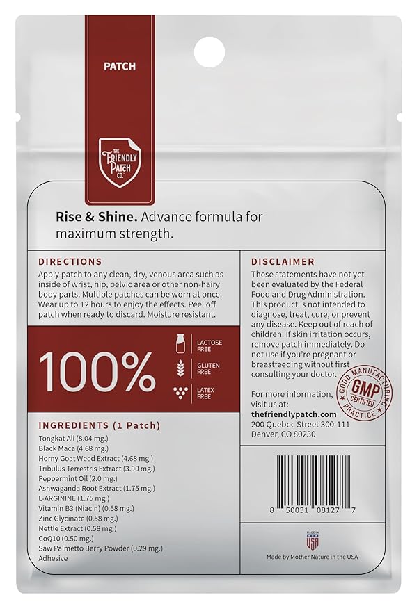 Relief Night &amp Rise &amp Shine Patch Bundle - Arnica Melatonin Tongkat Ali Ashwagandha Horny Goat Weed &amp Saffron for Sleep Soreness Strength &amp Performance - 16 Plant-Powered Patches