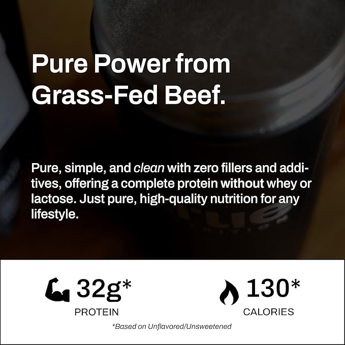 True Nutrition Grass Fed Beef Protein Isolate Powder - 29g Protein per Serving - Zero Carb Fat Free Dairy Free Non-GMO - Paleo Keto Carnivore - Chocolate Fudge Brownie - 1lb