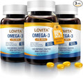 LOVITA Omega-3 Fish Oil 2000mg Supplement for Men and Women 360 Mini Softgels High Absorption rTG with EPA &amp DHA Burpless Enteric-Coated Non-GMO Supports Heart Brain Eye Health 90 Day Supply