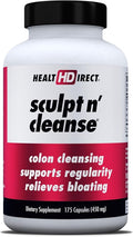 HEALTH DIRECT Sculpt n' Cleanse - Herbal Colon Cleanse for Digestive Health &amp Regularity - Natural Detox &amp Gut Flush Supplement - 175 Veggie Capsules