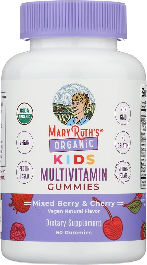 MaryRuth Organics Kids Vitamins | Multi | 1 Month Supply | Multivitamin Gummies for Ages 4+ | Multivitamin for Kids | Vegan | Only 2 Gummies a Day | 60 Count
