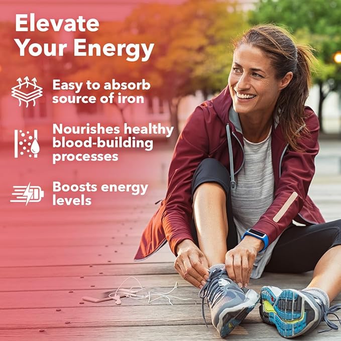 LifeSeasons Blood Nourish-R - Iron Deficiency Supplement - Supports Anemia Fatigue &amp Dizziness - No Constipation - Blood Building - Iron Beet Root Alfalfa Raspberry &amp Vitamin B-12-60 Capsu