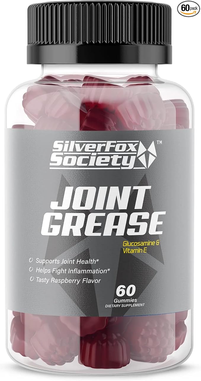 Joint Grease Glucosamine Chondroitin Gummies Joint Support Gummies with Vitamin E and Glucosamine Sulfate Immune Support Supplement for Adults Men Women Raspberry Flavor 60 Gummies