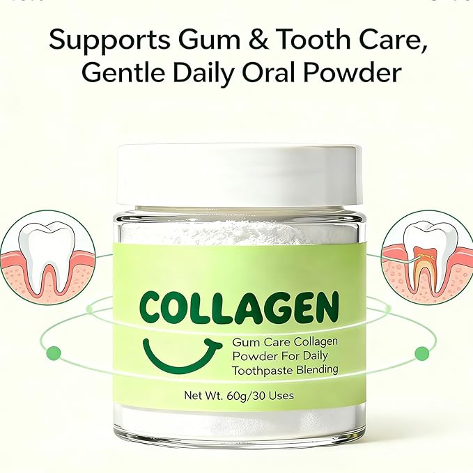 Collagen Powder for Gums Collagens Tooth Powder Smile Strengthening Collagen Powder for Gums and Teeth Hydroxyapatite Toothpaste Care Powders Protect Gum (1)
