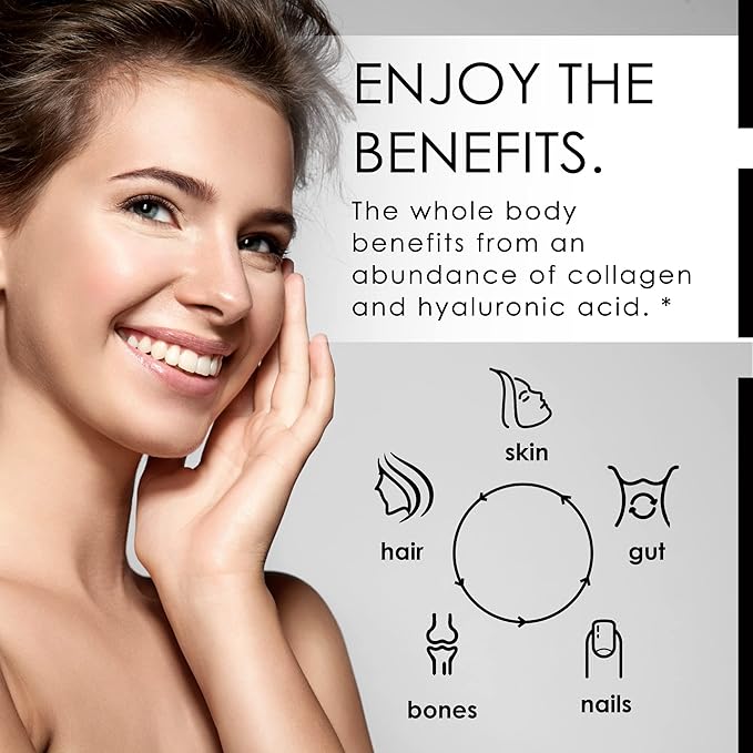 Amino Collagen C with Hyaluronic Acid (60 Servings 16oz_456g) - Non-GMO Marine Collagen Peptides - Hydrolyzed Powder - Unflavored - No Sugar - for Firm Skin Hydration and reducing fine Lines