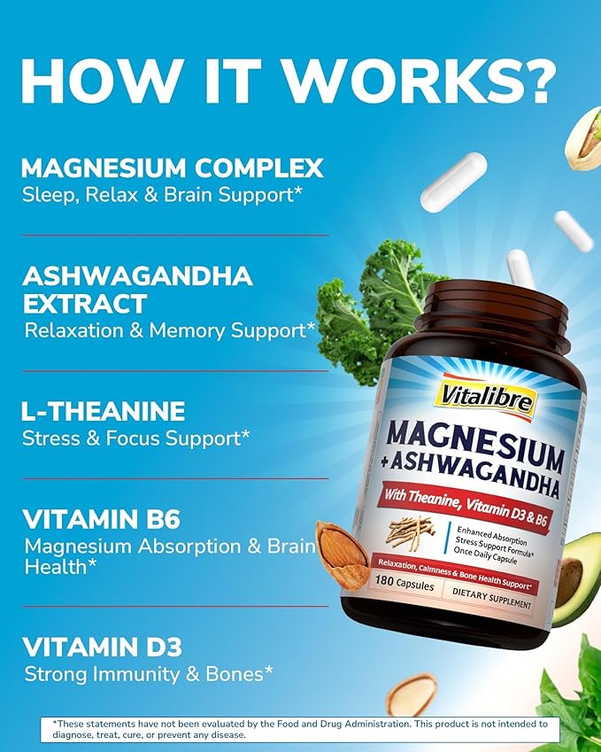 Magnesium Complex 90 Vegan Capsules and Maca Root 1500mg 90 Capsules Bundle Non-GMO