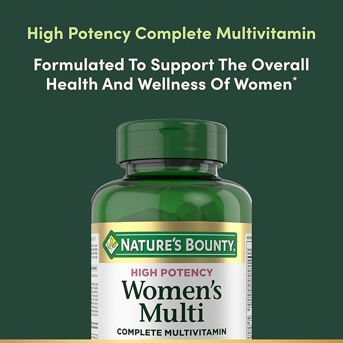 Nature's Bounty High Potency Women’s Complete Multivitamin Daily Vitamin with Vitamin C Supports Heart Health &amp Immune Function Essential Nutrition for Women 120 Caplets (Pack of 2)