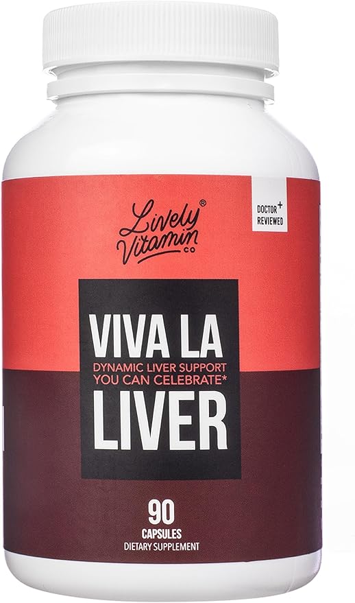 LIVELY VITAMIN CO. Viva La Liver - Improved Function - Liver Cleanse - Detox - Eliminate Toxins &amp Waste - Cognitive Brain Function - Immune Support - Mental Clarity - 90 Capsules
