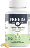 Freeda Senior Multivitamin - Kosher Vitamins for Men &amp Women 60 and Over - One Daily Coated Tablet - Women’s &amp Men’s Vitamins Multivitamin 60 Plus - Vitamins for Women Over 60 Plus Elderly (25
