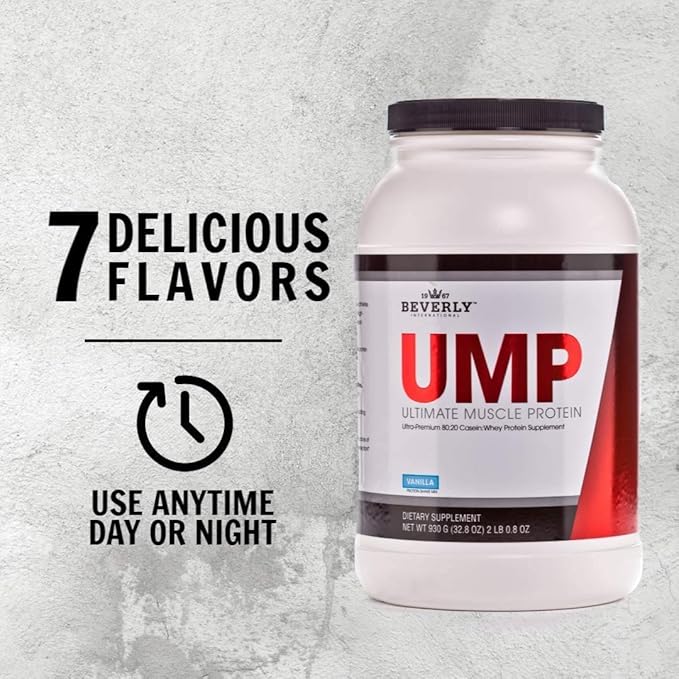 Beverly International UMP Protein Powder Strawberry. Unique Whey-Casein Ratio Builds Lean Muscle. Easy to Digest. No Bloat. (32.8 oz) 2lb .8 oz