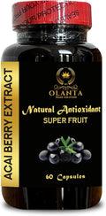 Acai Berry Extract 4:1 Capsules – Antioxidant Acai Formula for Energy &amp Active Lifestyle Nutrition Everyday Wellness Support - 60 Capsules