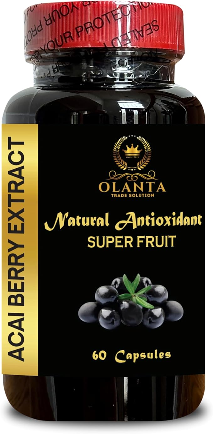 Acai Berry Extract 4:1 Capsules – Superfruit Wellness Supplement for Energy &amp Everyday Healthy Living Active Lifestyle - 1 Bottle