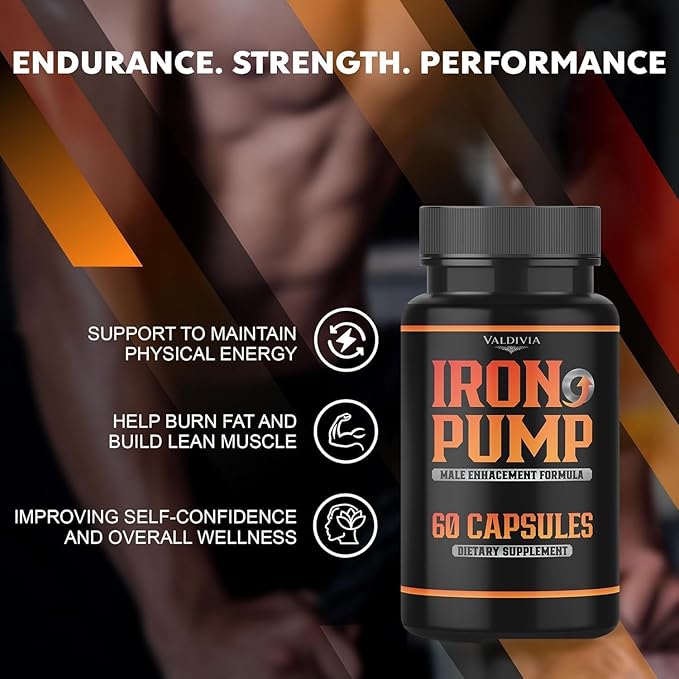 Iron Pump Formula Dietary Supplement Male Performance Iron Pump Capsules Max Formula Max Support Support Pills 180 Capsules for 3 Months