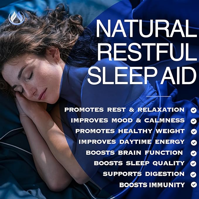 THE ENCLARE NUTRITION Melatonin 10mg Sleep Aid for Adults with Ashwagandha GABA 5HTP L Theanine Vitamin B6 Inositol Calcium Magnesium Natural Sleep Support Supplement Vegan 60ct. (1)