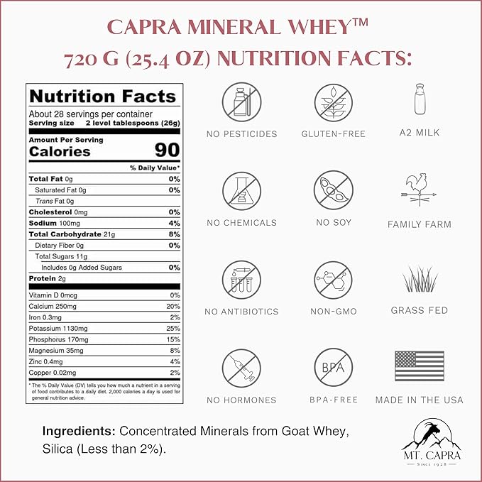 Mt. Capra Deep 30 (Strawberry Splash) Mineral Whey and Clean Minerals with Collagen Peptides