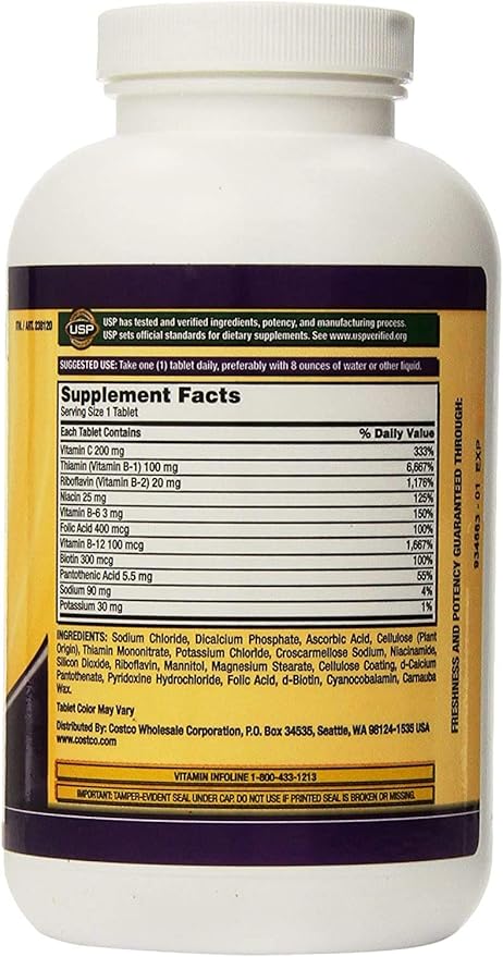 KIRKLAND SIGNATURE One Per Day Super B-Complex with ElectrolytesTablet 1000 Count (Pack of 2)