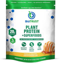 BioTrust Low Carb Plant Delicious Creamy 20 Grams of Clean Complete Plant-Based Protein 5 Grams Fiber 15 Superfoods Vegan Dairy-Free -14 Servings (Vanilla Caramel)