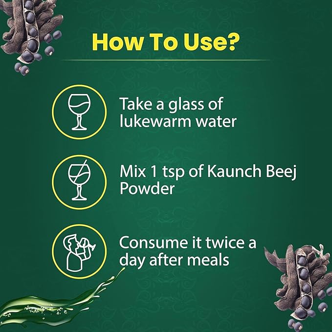 Kaunch Beej Powder – Natural Ayurvedic Herb for Daily Wellness | 100% Pure &amp Vegan 100g Each(Pack of 3)