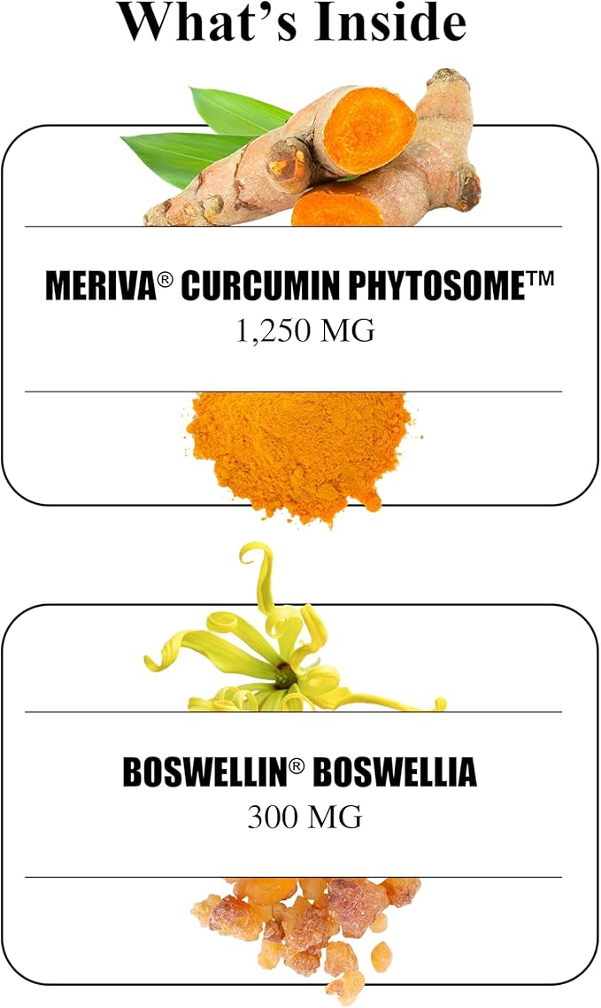 Durable Turmeric - 1250 mg Meriva Curcumin 29X More Absorption + Boswellia – Joint Comfort Mobility &amp Healthy Inflammation – Doctor Formulated Vegan Non-GMO Made in USA (180 Capsules)