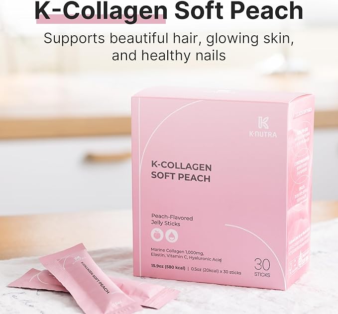 Daily Synbiotic+ (30 Caps) 100B CFU Kimchi Postbiotic &amp K-Collagen Soft Peach Collagen Jelly (30 Sticks) - Digestive &amp Skin Health
