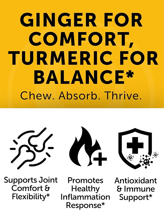 Lunakai USA Made Turmeric and Ginger Supplement Gummies 500mg with Black Pepper – High Absorption Curcumin Turmeric Gummies for Joint Comfort Daily Immune Support Non-GMO - 6 Pack