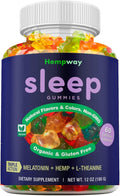 Hemp Sleep Gummies Triple Action | Promotes Healthy Sleep | Relaxes Body &amp Mind | Made in USA | 5mg Melatonin | 200mg Hemp | 10mg L-Theanine | 60 Organic Gummies