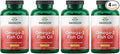 Swanson Omega-3 Fish Oil Heart Brain and Joint Support Supplement for Health-Conscious Adults - Lemon Flavor - 180 mg EPA + 120 mg DHA (150 Softgels 4 Pack)