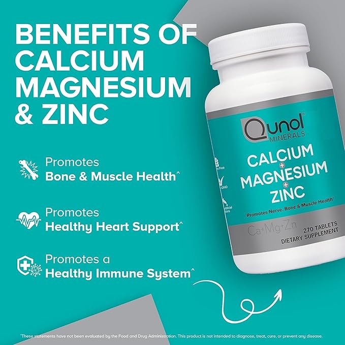 Qunol CoQ10 200mg Softgels Ultra High Absorption Coenzyme Q10 Supplements - 2 Month Supply - 60 Count Magnesium 3 in 1 Tablets with Calcium Magnesium &amp Zinc 270 Count