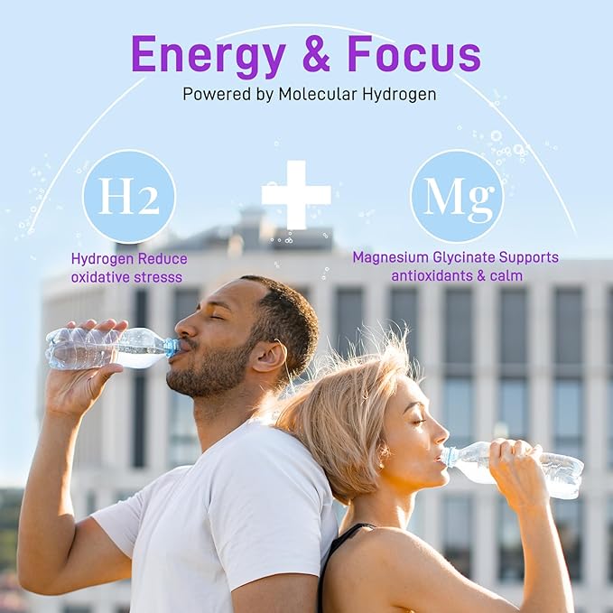 Hydrogen Water Tablets 8 PPM Hydrogen Tablets for Drinking Water with Magnesium Glycinate Base H2 Molecular Hydrogen Rich in Antioxidants Cognitive &amp Athletic Performance Energy (90 Counts)