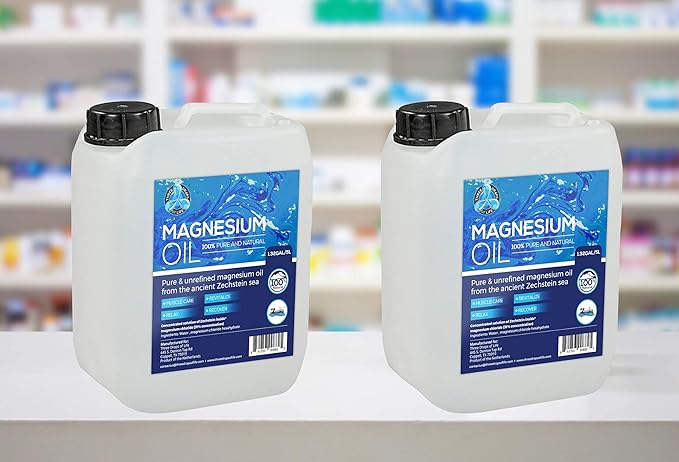 Pure Magnesium Oil Bulk Topical Magnesium Chloride Directly from Zechstein Sea Official Distributor of Zechstein Inside (1.32Gal/5L)