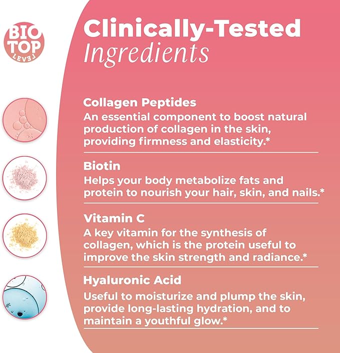 Best Combination (Bundle) for the Good Health of Joints Bones Muscles Hair Skin and Nails - Glucosamine Chondroitin Collagen Biotin Hyaluronic Acid MSM and Vitamin C