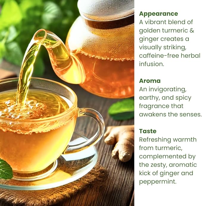 Rachel's Tea and Candida Support: 30 Day Supply Turmeric Wild Yam Ginger Peppermint Fennel Slippery Elm + Candida Support Capsules