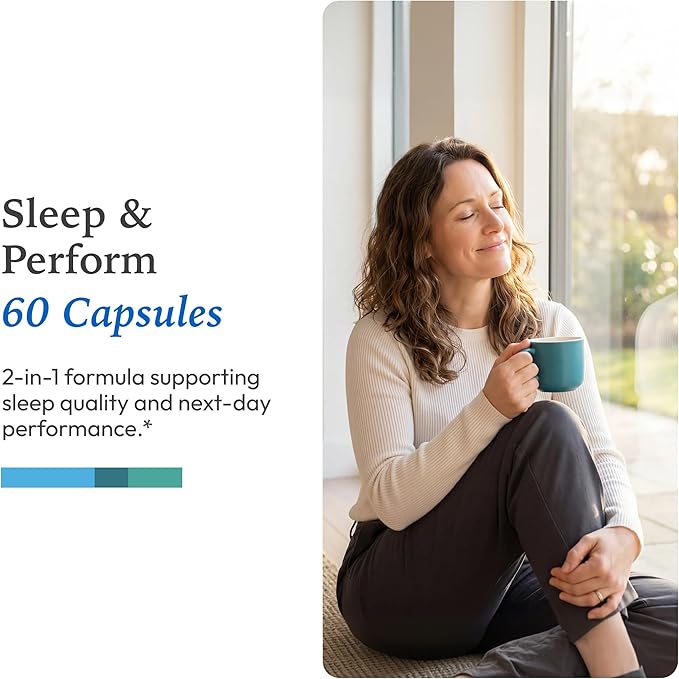 XYMOGEN Sleep &amp Perform - Magnesium &amp Ashwagandha Supplement for Sleep &amp Brain Performance Support - Chelated Magnesium with Shoden Ashwagandha - 60 Capsules